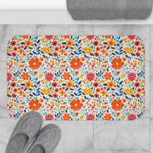 Bright Wildflower Bath Mat