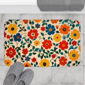 Colorful Floral Bath Mat