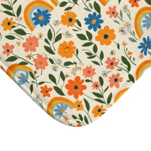 Floral Rainbow Bath Mat
