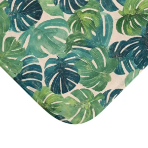 Green Monstera Bath Mat