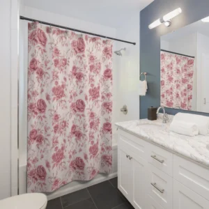 Pink Toile Shower Curtain