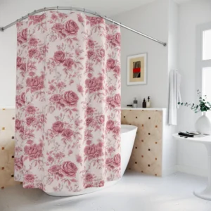 Pink Toile Shower Curtain