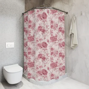 Pink Toile Shower Curtain