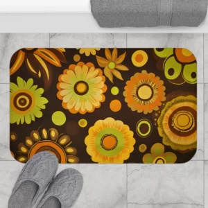 Retro Floral Bath Mat