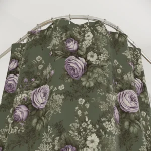 Sage Green Rose Shower Curtain