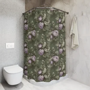 Sage Green Rose Shower Curtain
