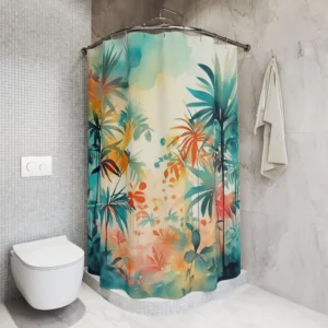 Tropical Leaf Shower Curtain