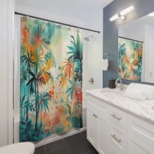 Tropical Leaf Shower Curtain