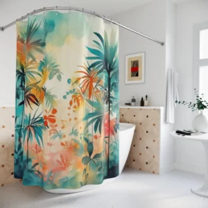 Tropical Leaf Shower Curtain