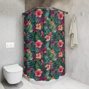 Vibrant Tropical Shower Curtain