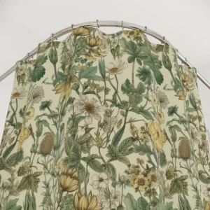 Vintage Inspired Botanical Shower Curtain