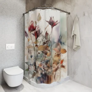 Watercolor Wildflower Shower Curtain