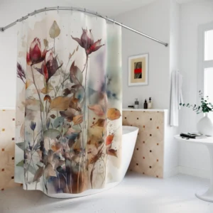Watercolor Wildflower Shower Curtain