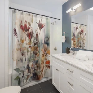Watercolor Wildflower Shower Curtain