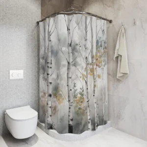 White Aspen Shower Curtain