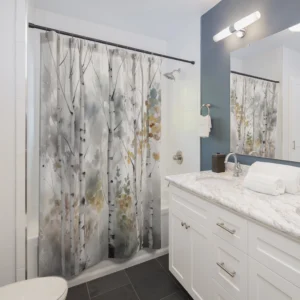 White Aspen Shower Curtain
