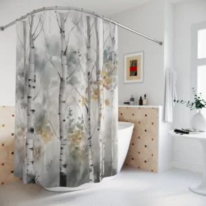 White Aspen Shower Curtain
