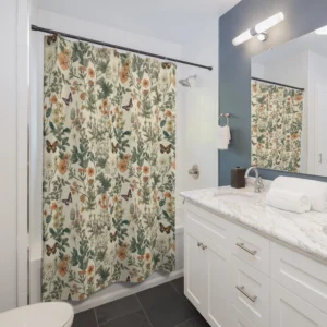 Wildflower & Butterfly Shower Curtain