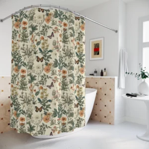 Wildflower & Butterfly Shower Curtain