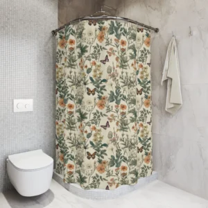 Wildflower & Butterfly Shower Curtain