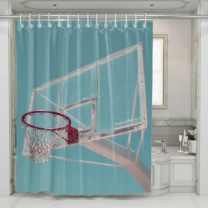 Blue Sky And The Ring Basketball Soft Shower Curtain