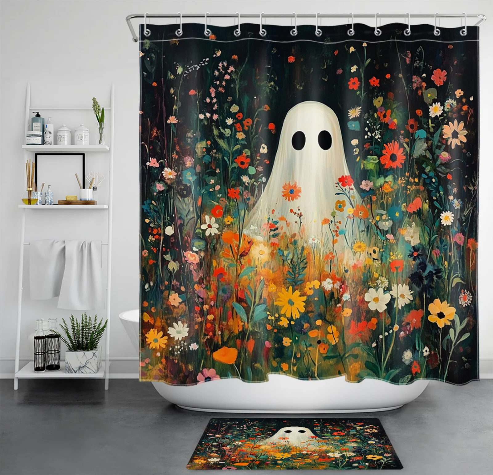 Butterfly Purple Floral Rustic Retro Wood Shower Curtain