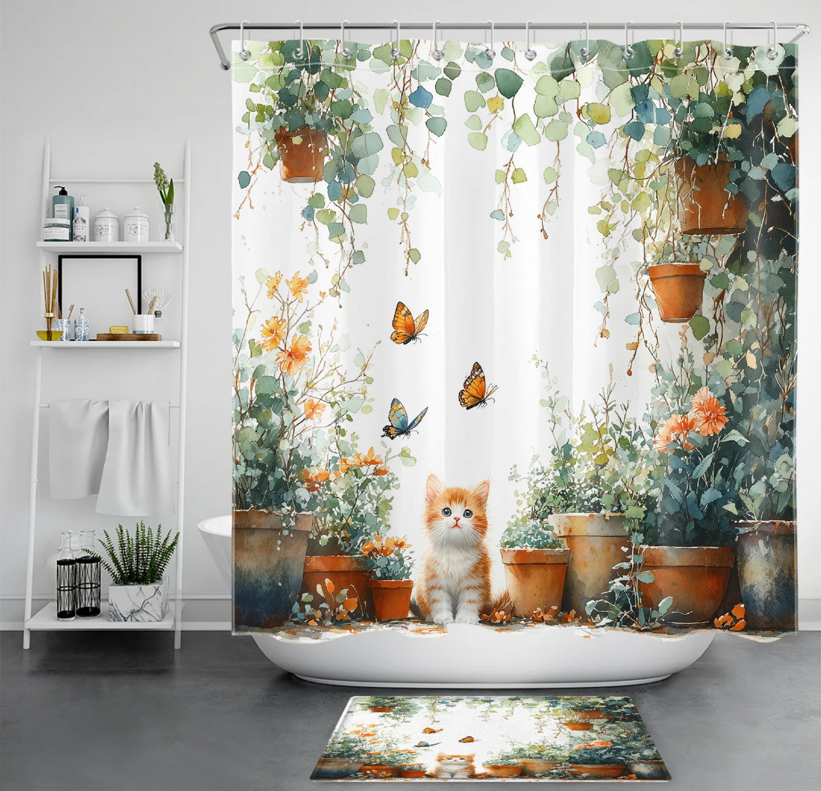 Forest Black Bear on Vintage Wood Brown Shower Curtain