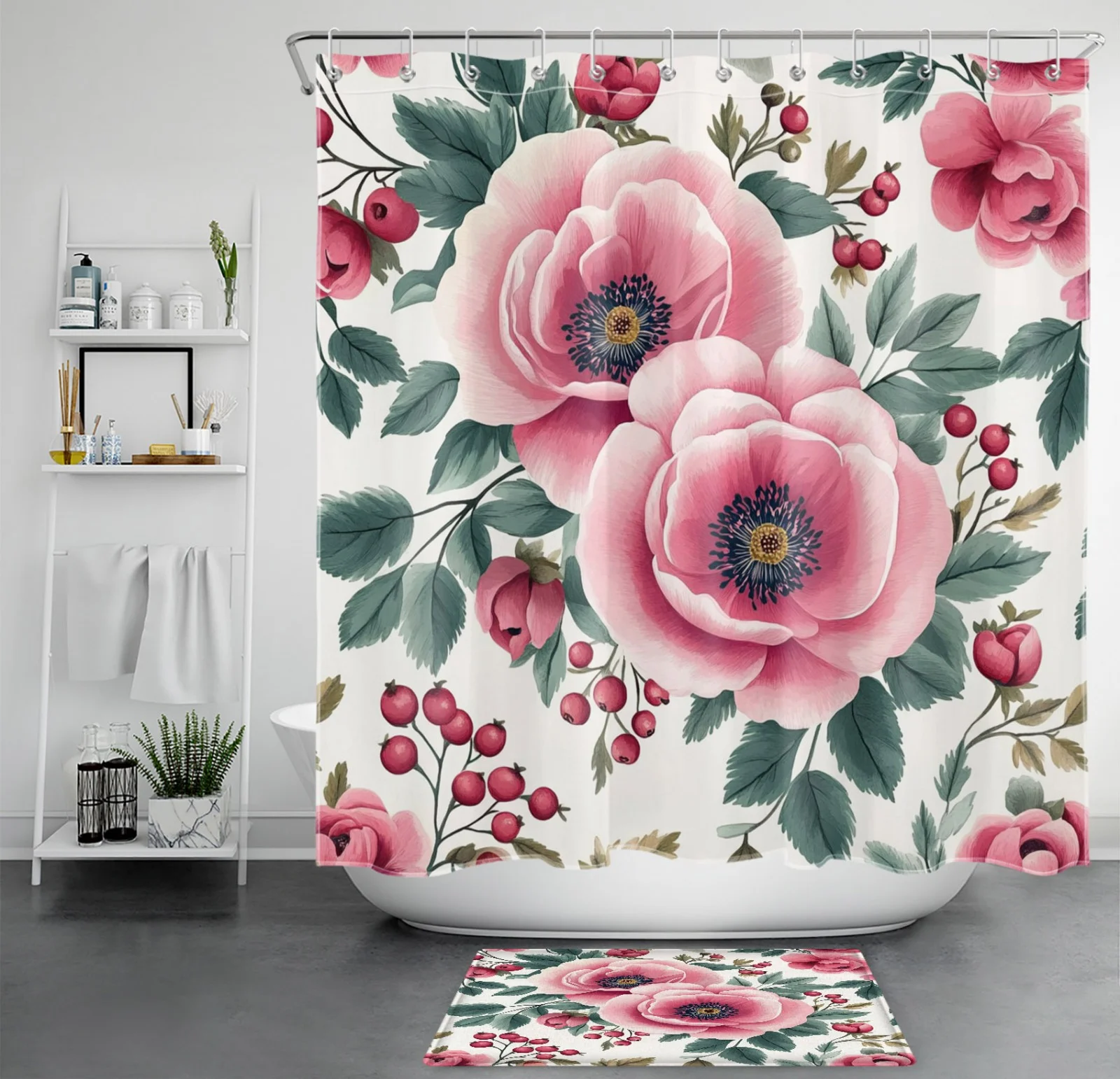 Modern Abstract Blue and Gold Floral Shower Curtain Modern Abstract Blue and Gold Floral Shower Curtain