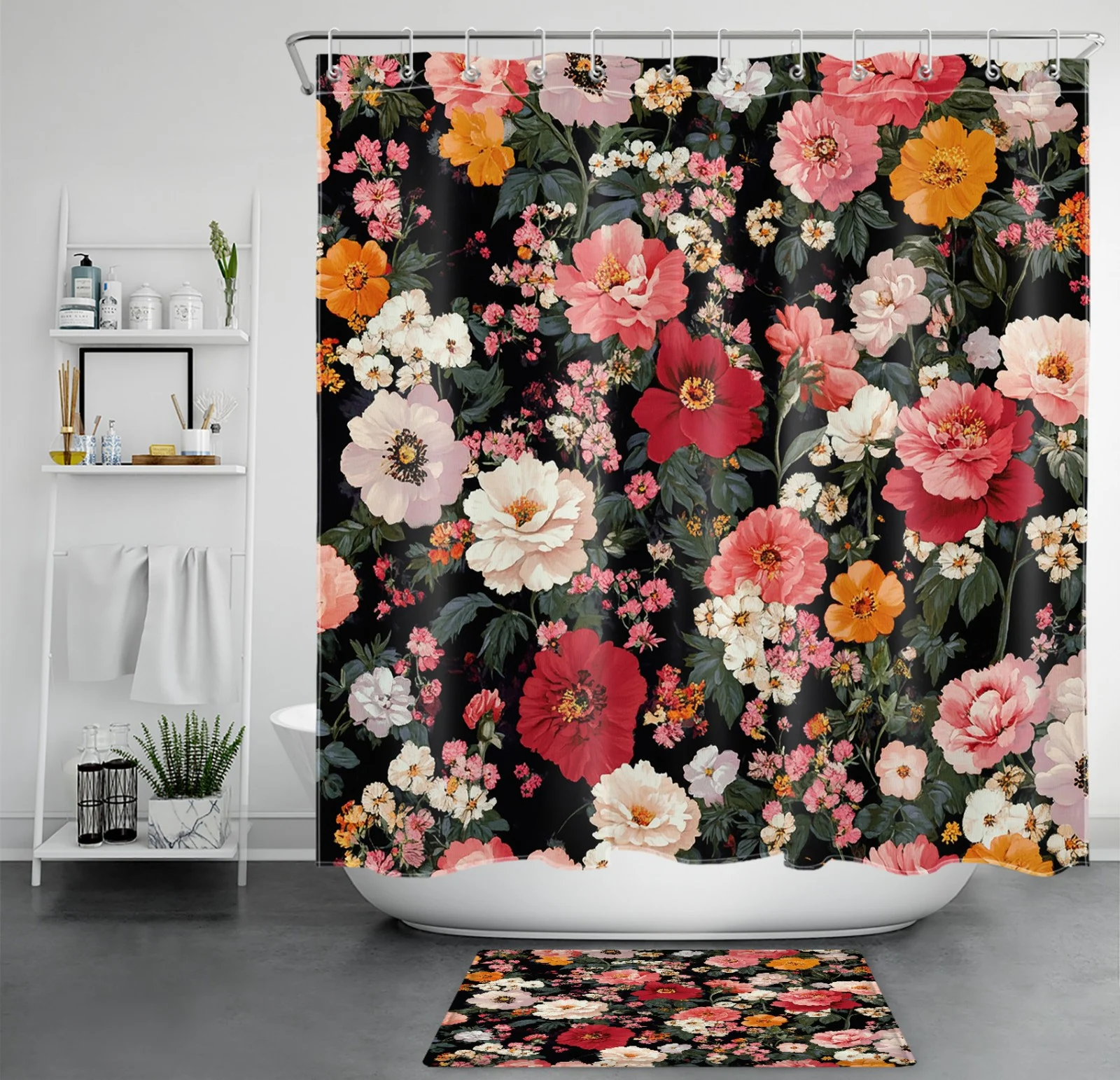 Daisy Floral Pumpkin Funny Fall Gnome Shower Curtain Daisy Floral Pumpkin Funny Fall Gnome Shower Curtain