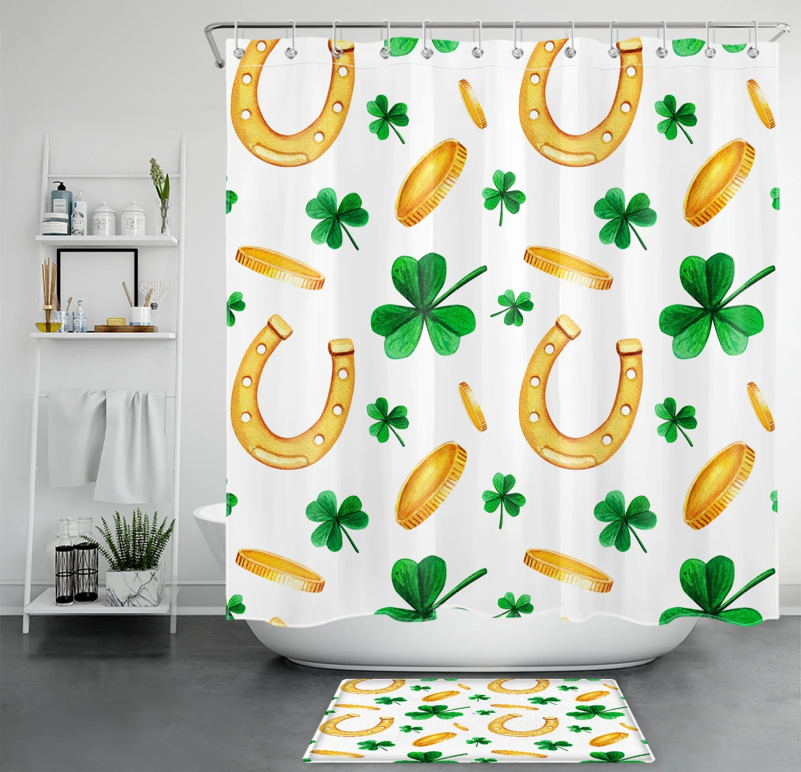 Vintage Botanical Yellow Floral Beige Shower Curtain