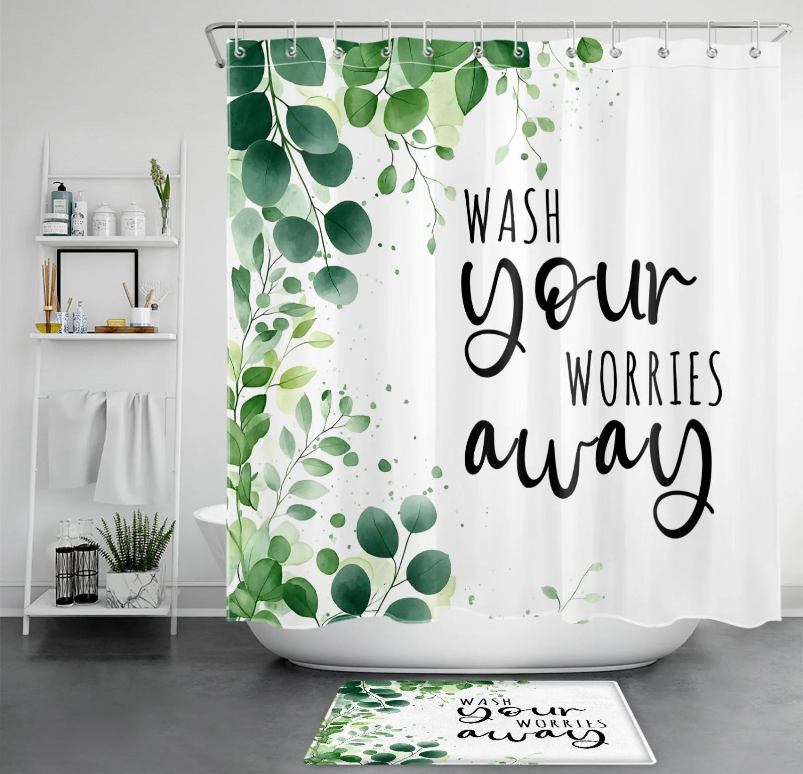 Colorful Wildflower Funny Halloween Ghost Shower Curtain