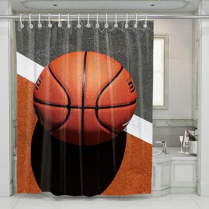 Line Of Basketball Shower Curtain