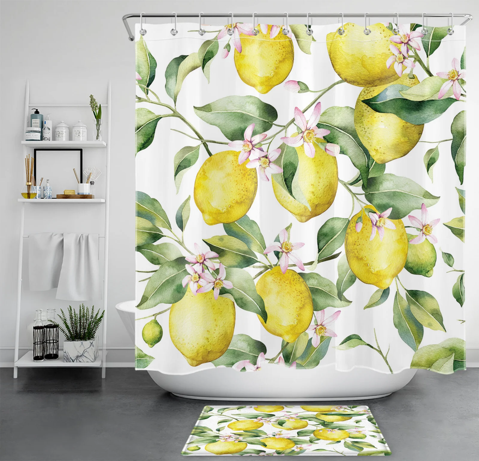 Vintage Garden Beige Floral Shower Curtain