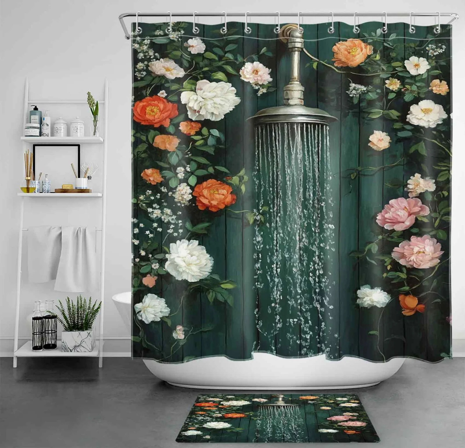 Creative Pink Geometric Black and White Shower Curtain Creative Pink Geometric Black and White Shower Curtain