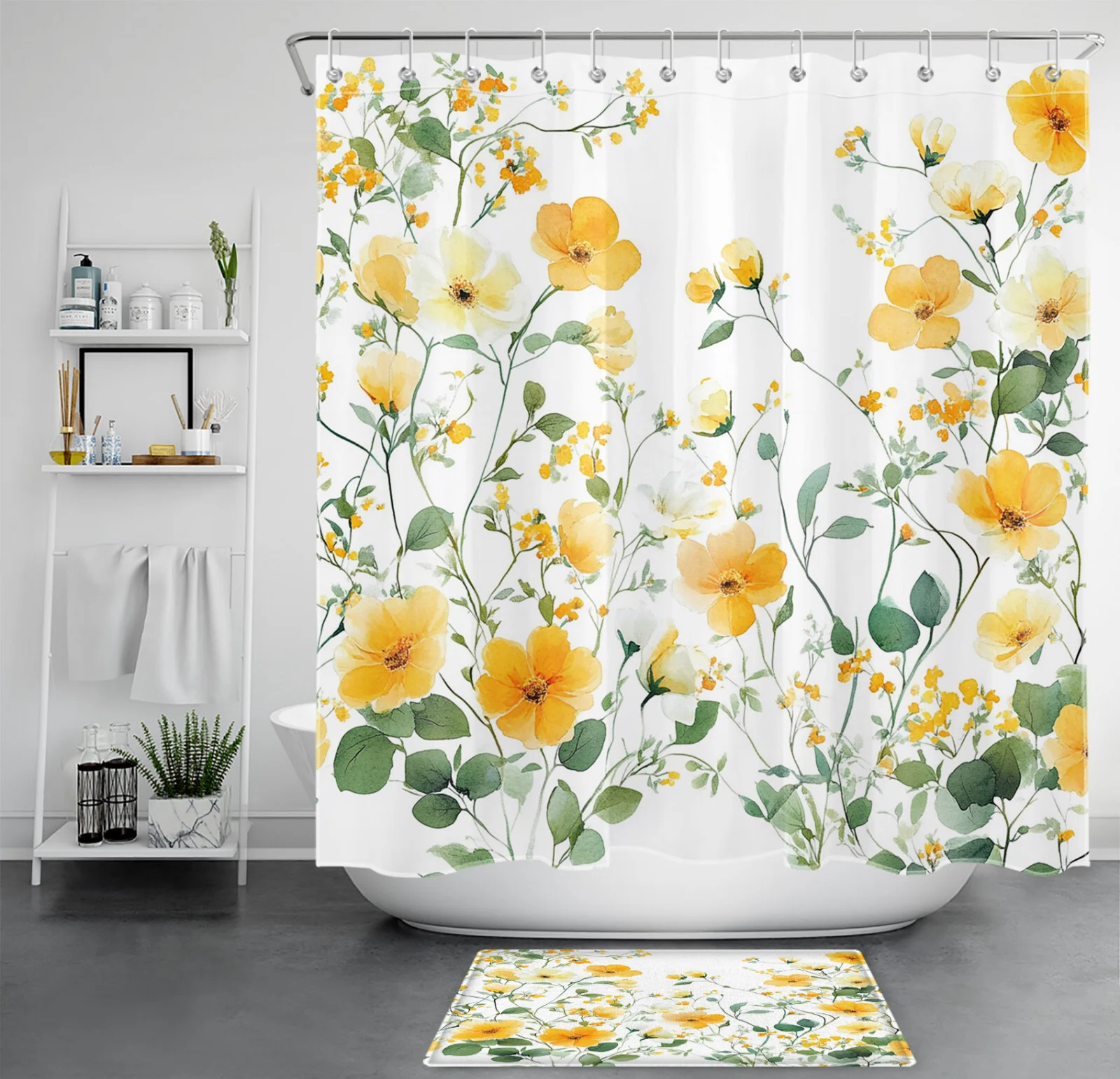 Green Winter Tree Cute Pink Christmas Shower Curtain