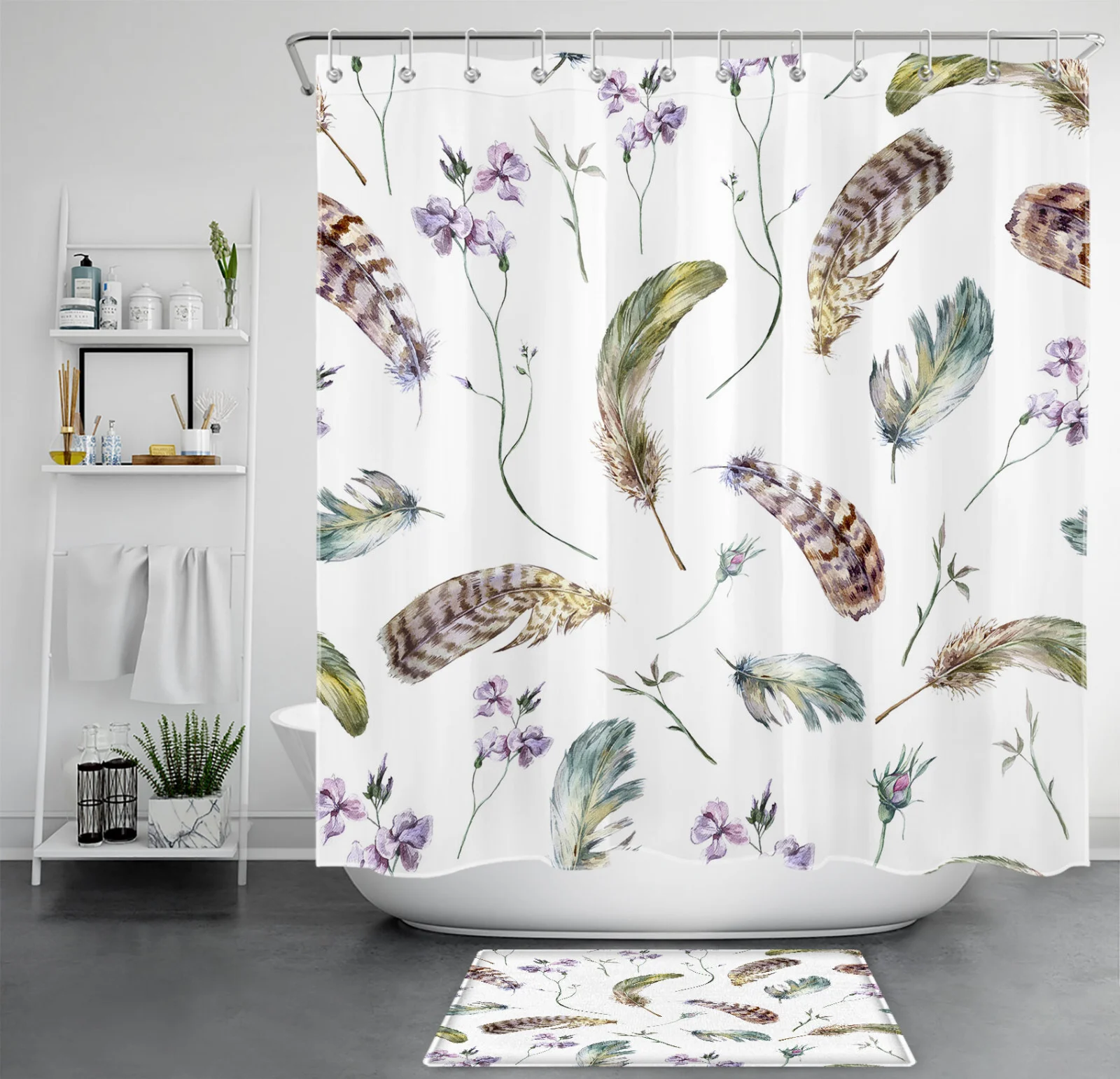 Pink Flamingo Floral Orange Pumpkin Fall Shower Curtain Pink Flamingo Floral Orange Pumpkin Fall Shower Curtain