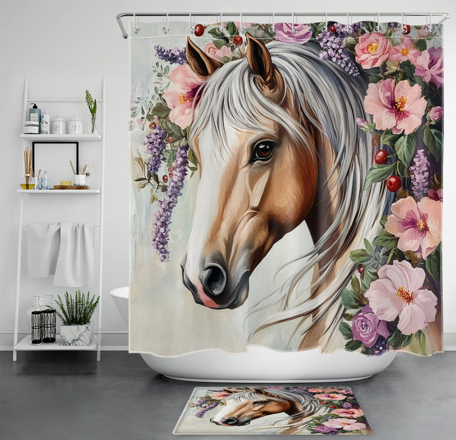 Green Clover Funny Dog St. Patrick's Day Shower Curtain