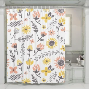 Yellow Shining Sunflower Shower Curtain