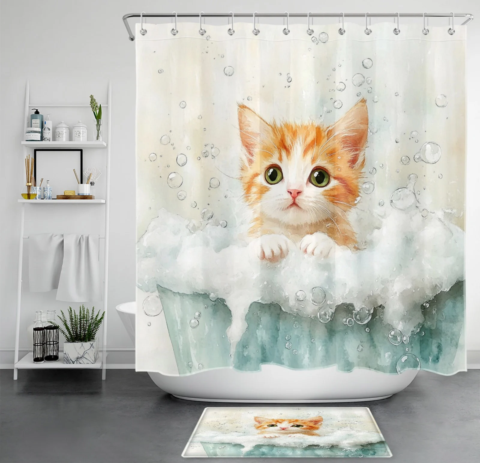 Plant Rose Floral Red and Black Striped Shower Curtain