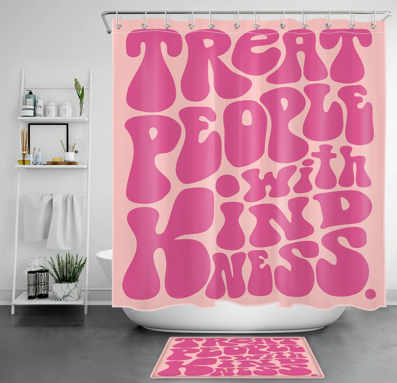 Rustic Farmhouse Botanical Blue Floral Shower Curtain