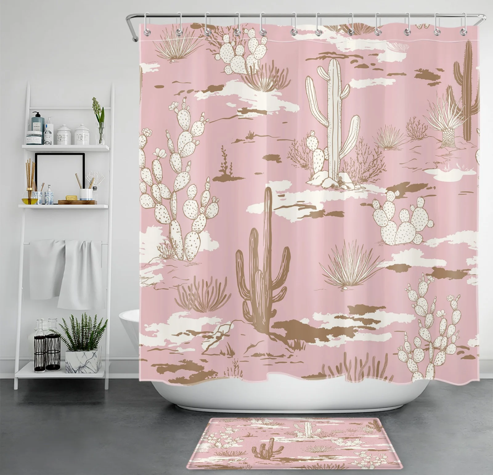Tropical Succulent Cactus Country Western Shower Curtain