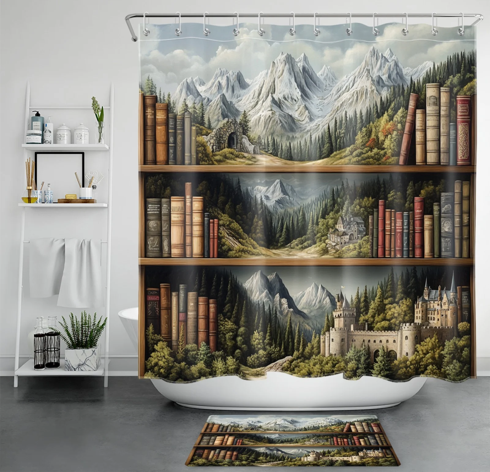 Modern Aesthetic Pink Bow on Pink Striped Shower Curtain