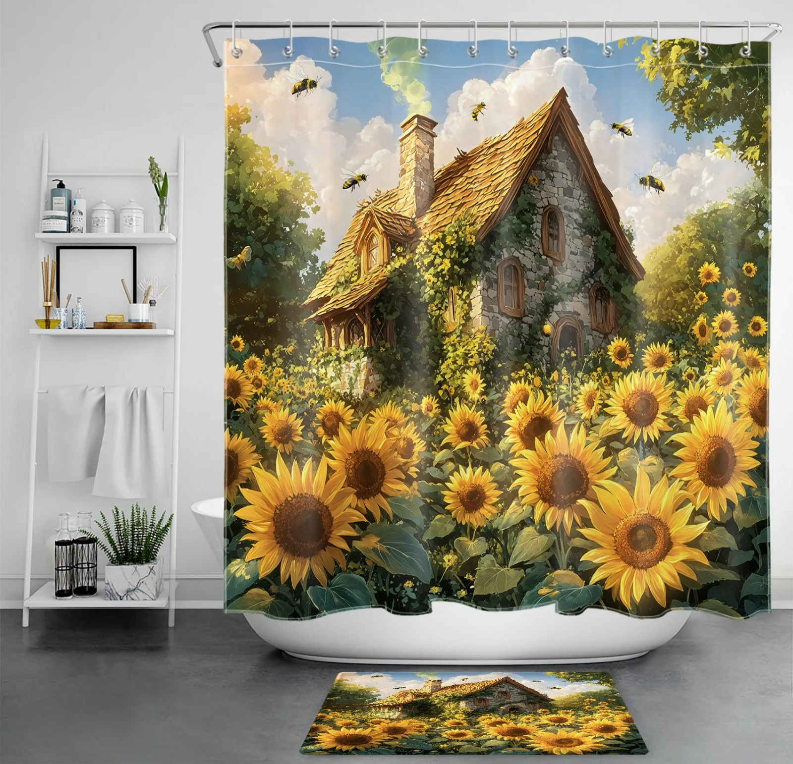 Holiday Nautical Boat Coastal Beach Shower Curtain