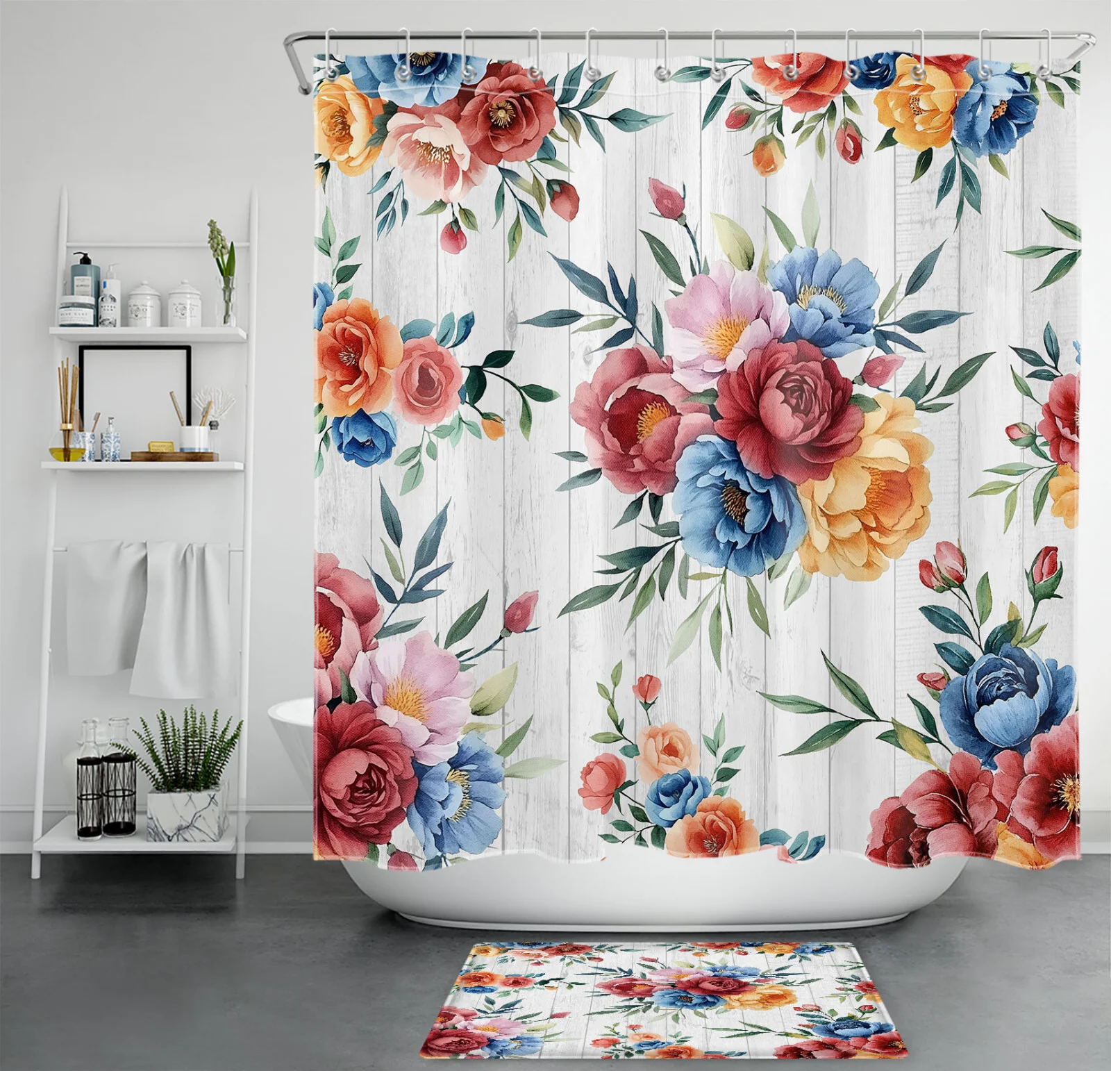 Black and White Spider Web Scary Halloween Shower Curtain