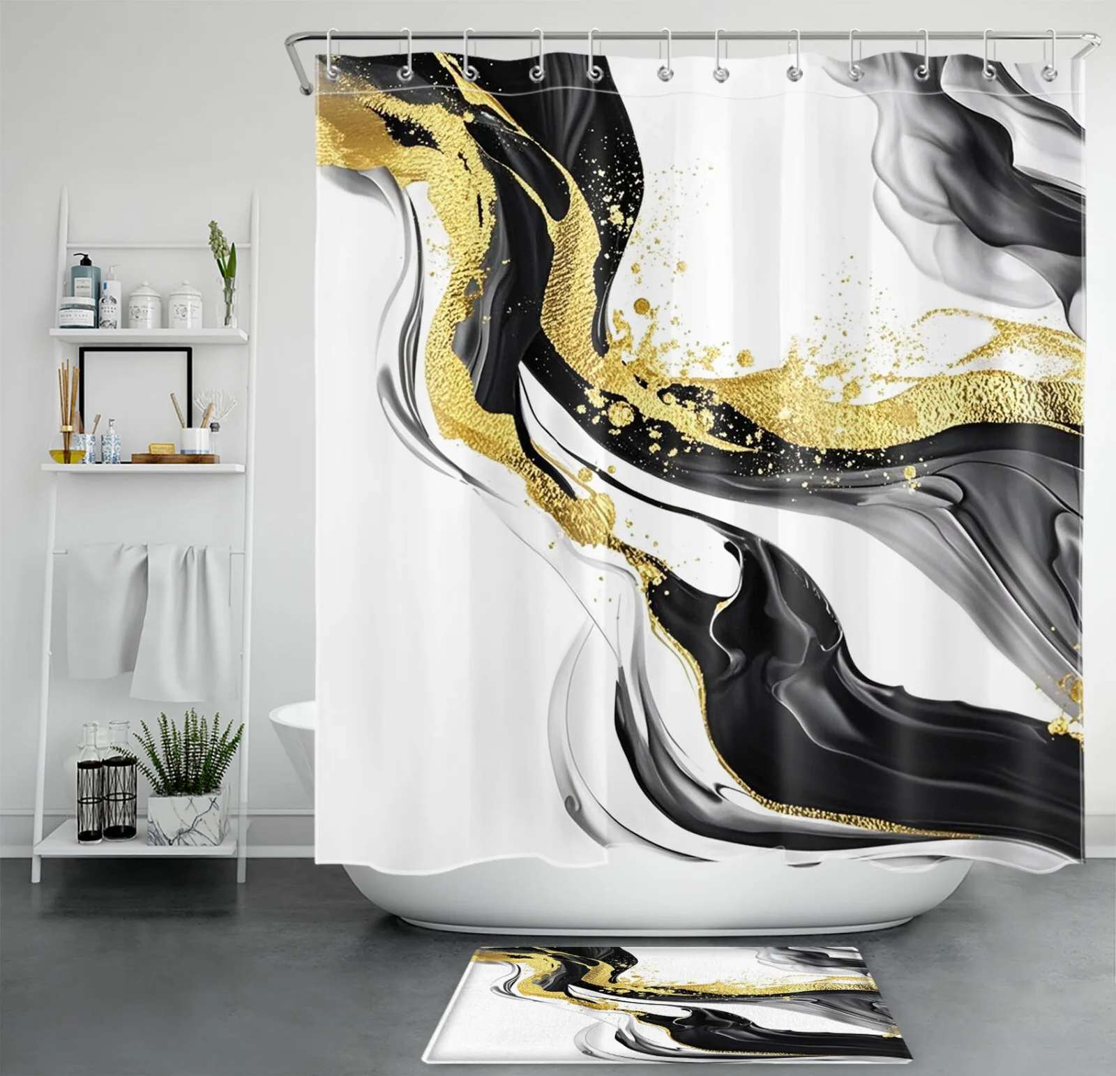 Rustic Vintage Barn Door Blue Ocean Beach Shower Curtain