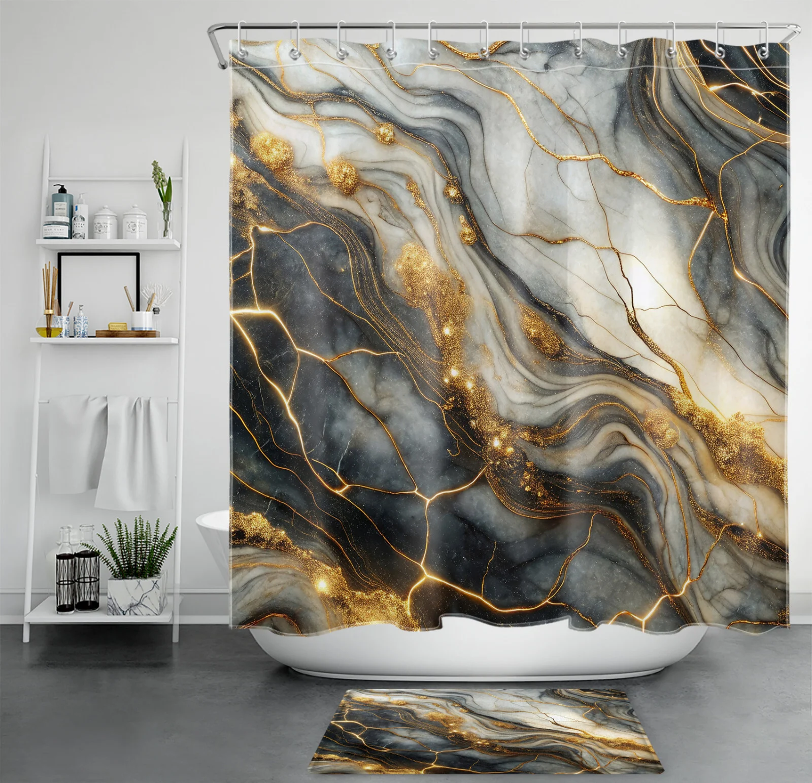 Sunset Landscape Summer Floral Ocean Beach Shower Curtain