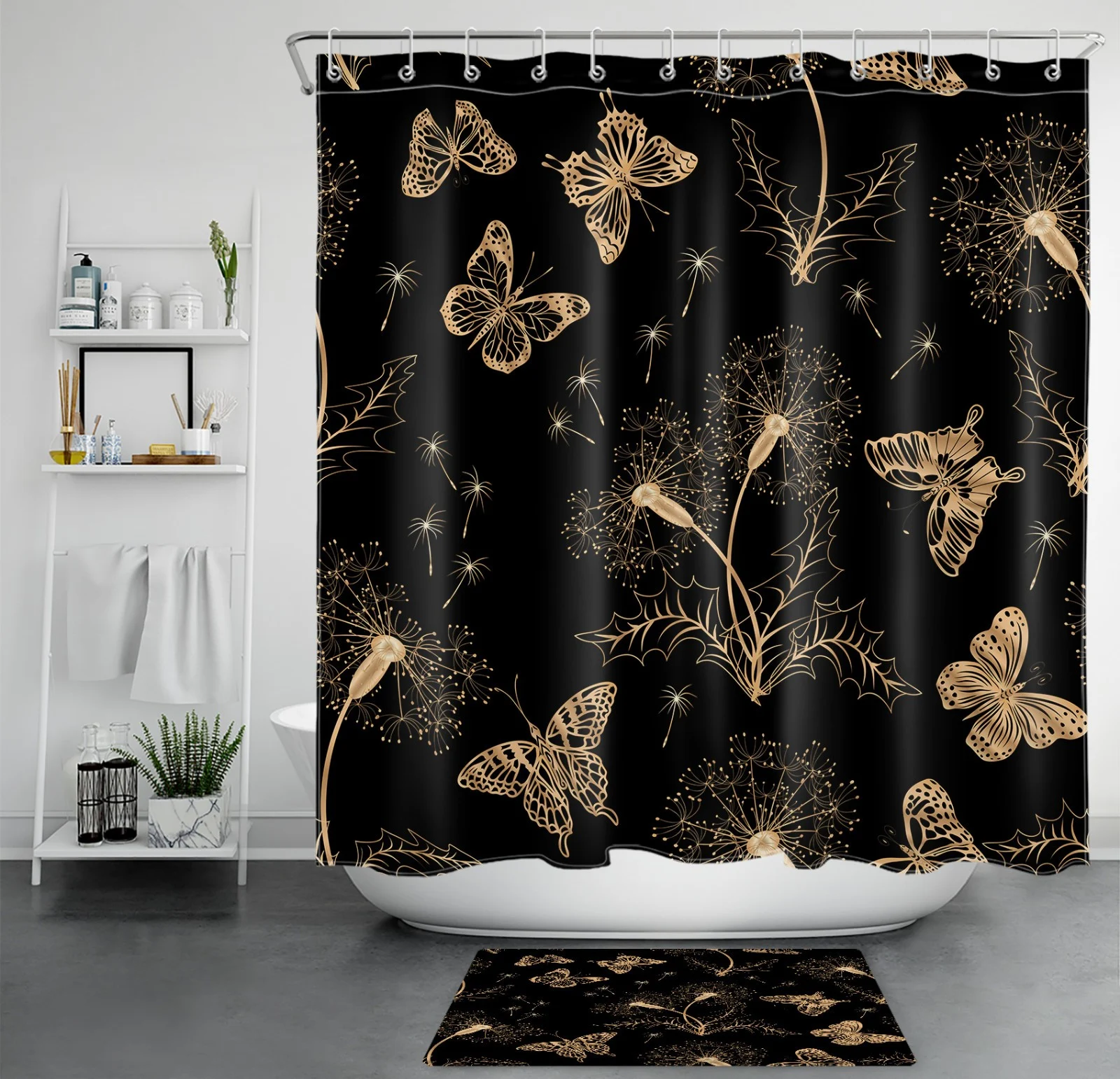 Aesthetic Cute Bow Purple Lavender Floral Shower Curtain