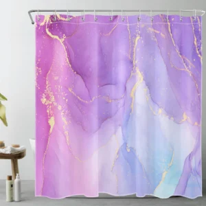 Minimalist Modern Grey Abstract Marble Shower Curtain