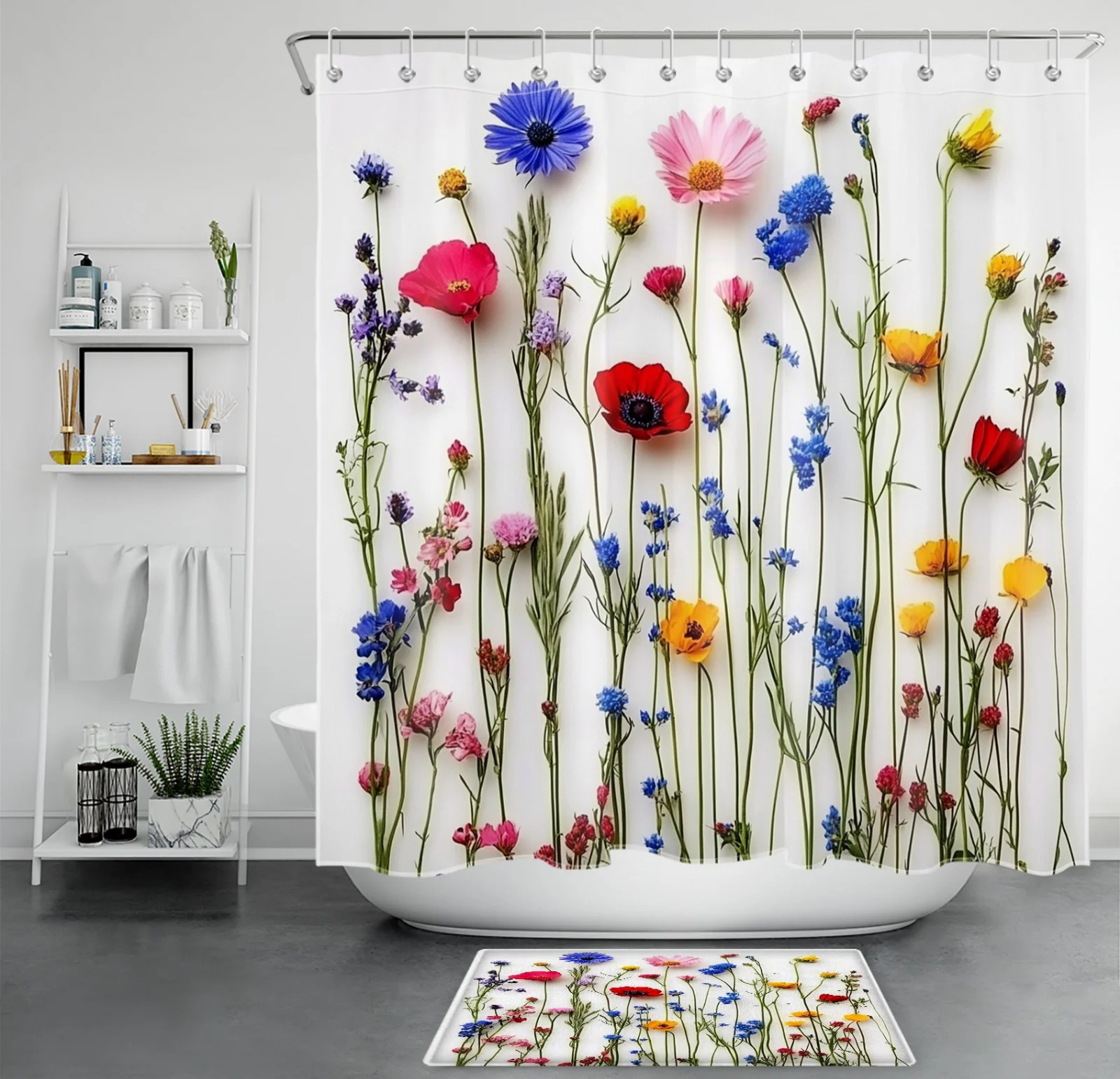 Aesthetic Bow Black and White Checkered Shower Curtain