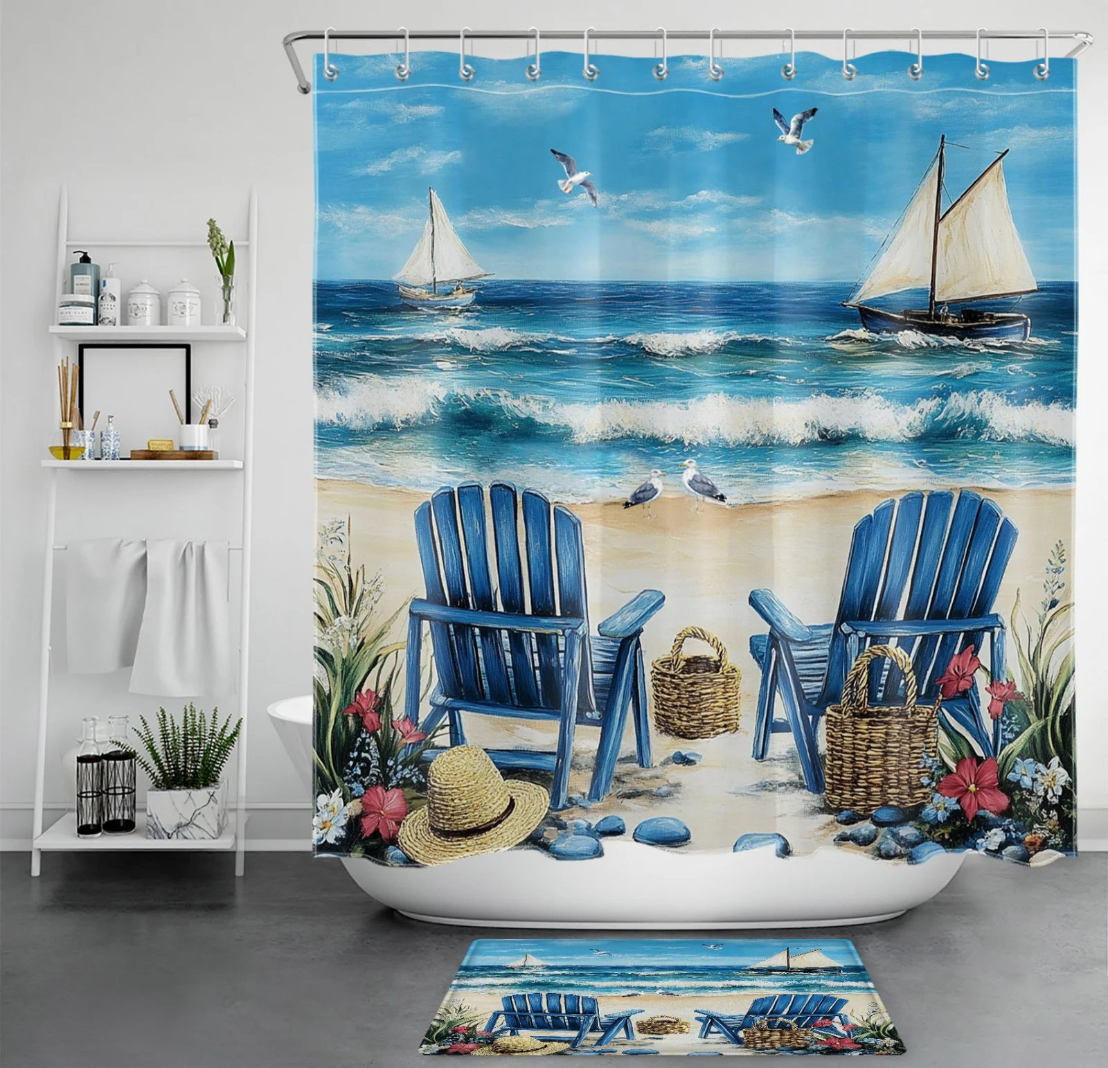 Butterfly Green Leaves Purple Floral Shower Curtain Butterfly Green Leaves Purple Floral Shower Curtain